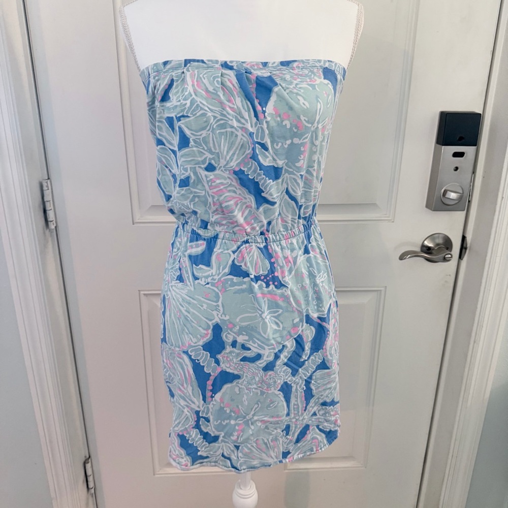 Lilly Pulitzer Windsor Strapless Dress XS | Bay Blue Into the Deep